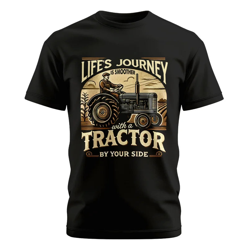 Smoother With A Tractor By Your Side - Unisex Cotton Crew Tee