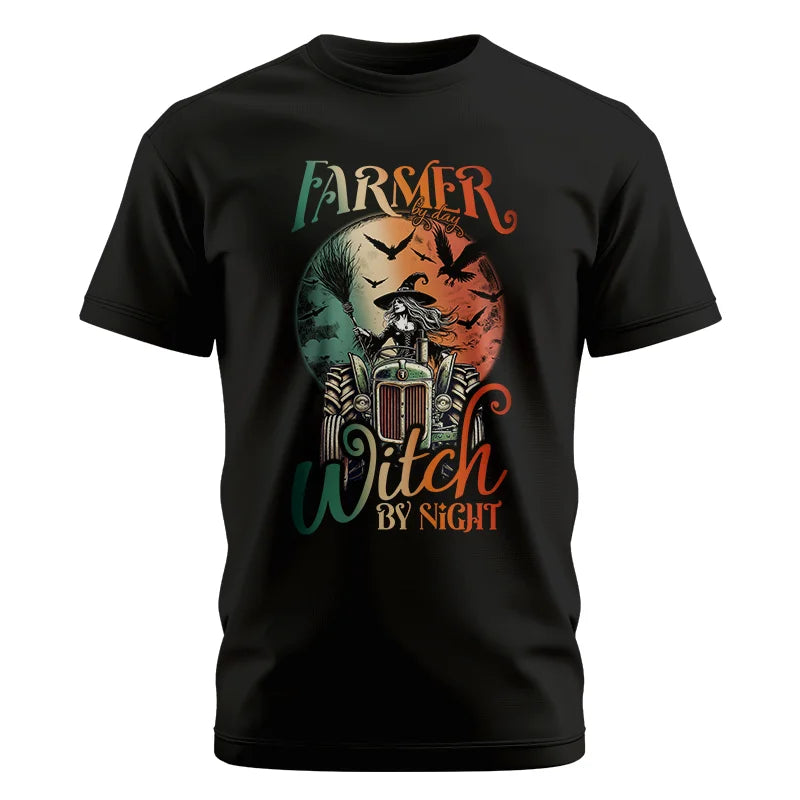 Tractor Halloween Farmer By Day Witch By Night - Unisex Cotton Crew Tee