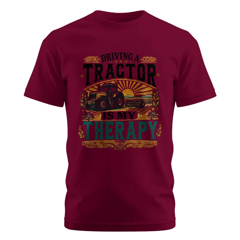 Driving A Tractor Is My Therapy - Unisex Cotton Crew Tee