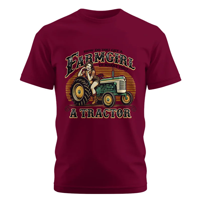 Image of Get A Farmgirl To Marry You_A Tractor - Unisex Cotton Crew Tee