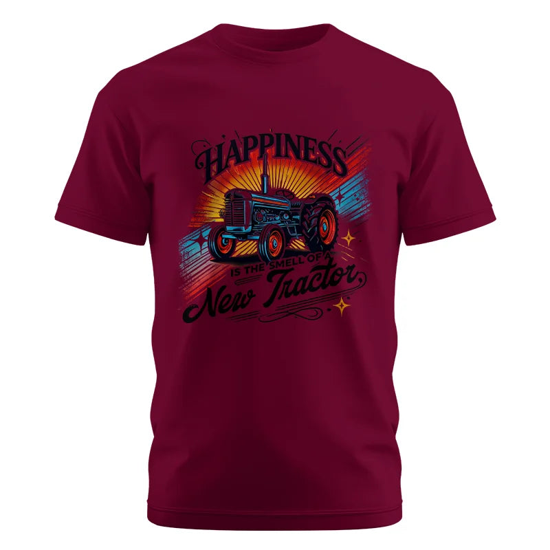 Happiness Is The Smell Of A New Tractor - Unisex Cotton Crew Tee