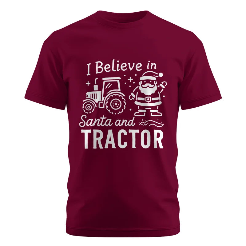 I Believe In Santa And Tractor - Unisex Cotton Crew Tee