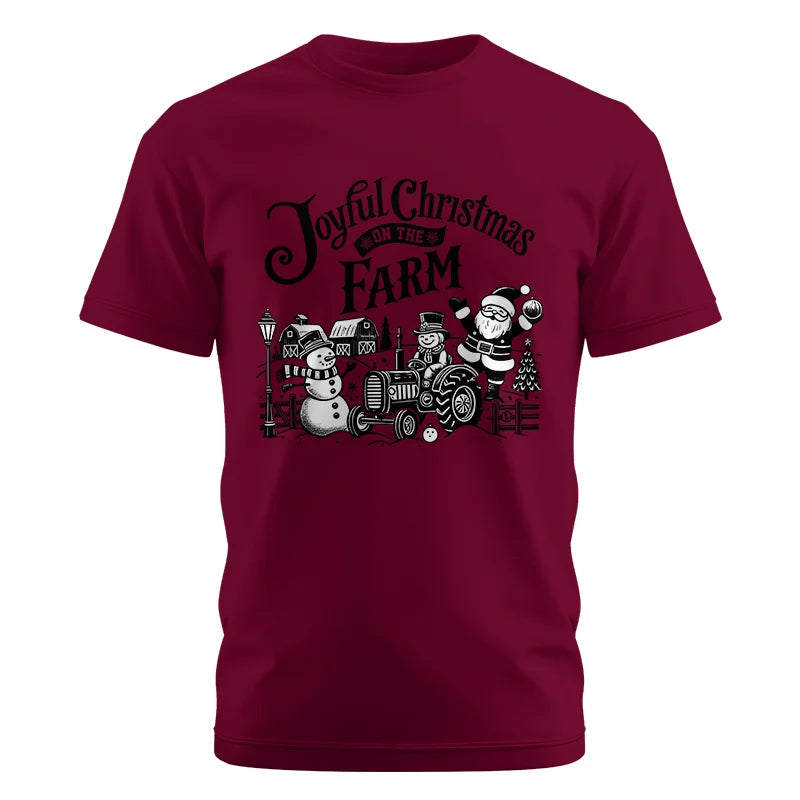 Image of Joyful Christmas On The Farm 1 - Unisex Cotton Crew Tee