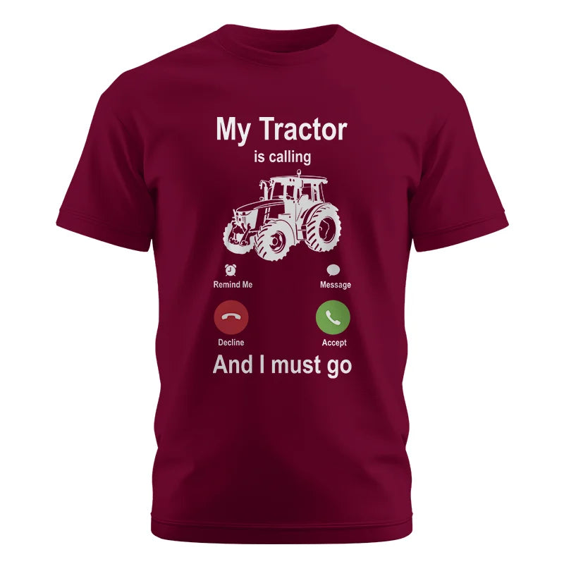 Image of My Tractor Is Calling - Unisex Cotton Crew Tee