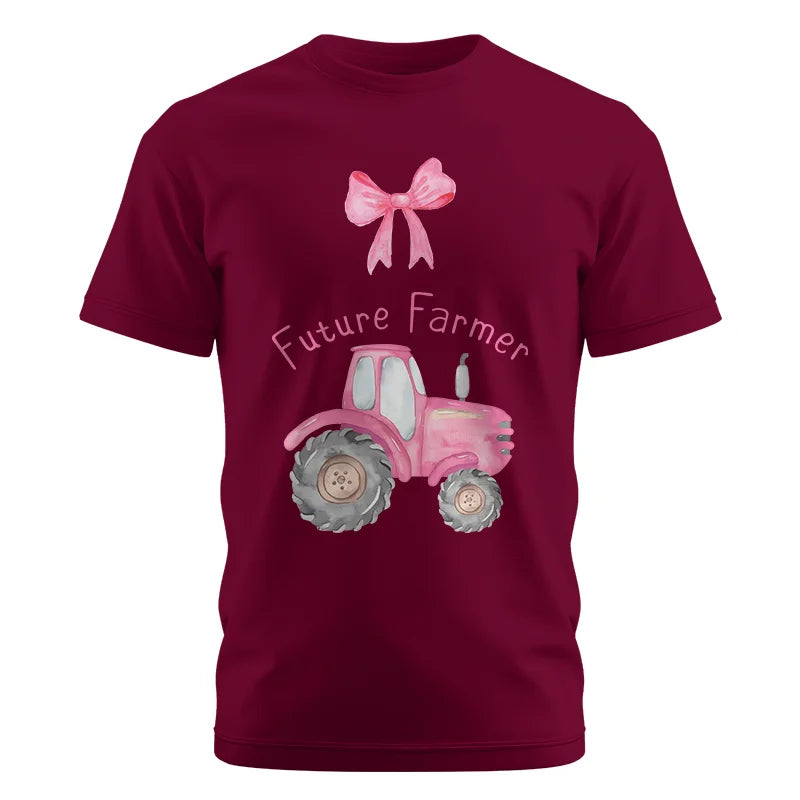 Pink Tractor For Future Farmer - Unisex Cotton Crew Tee