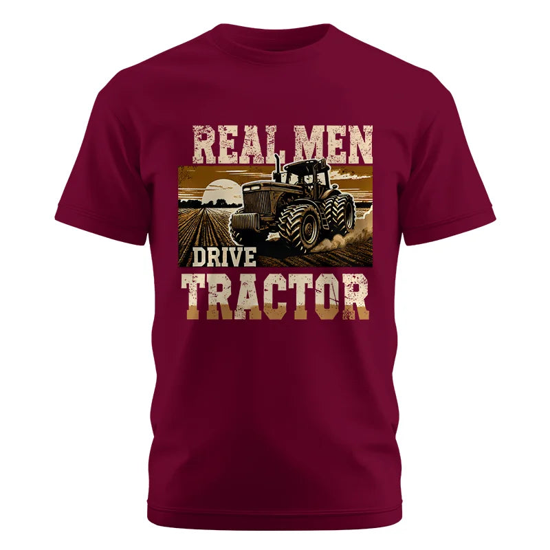 Real Men Drive Tractor - Unisex Cotton Crew Tee