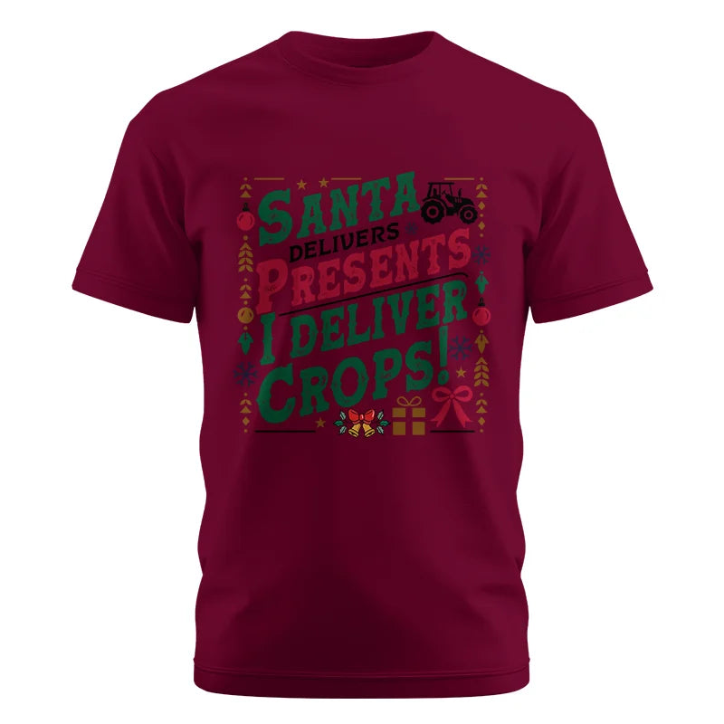 Image of Santa Deliver Present I Deliver Crops! - Unisex Cotton Crew Tee