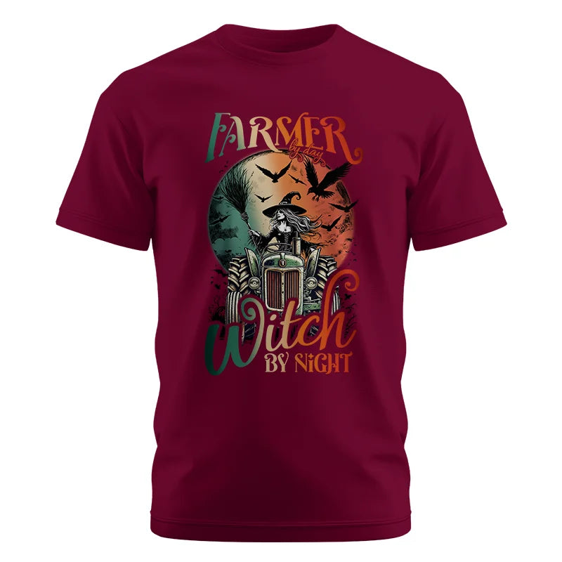 Tractor Halloween Farmer By Day Witch By Night - Unisex Cotton Crew Tee