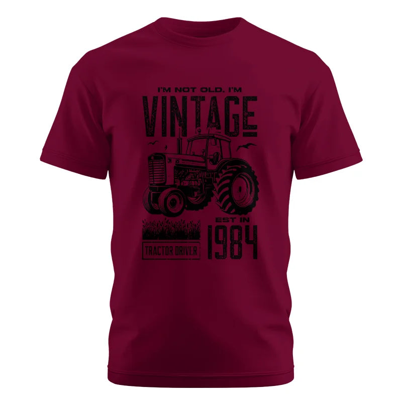 Vintage Tractor Farmer Birthday Born In 1984 1 - Unisex Cotton Crew Tee