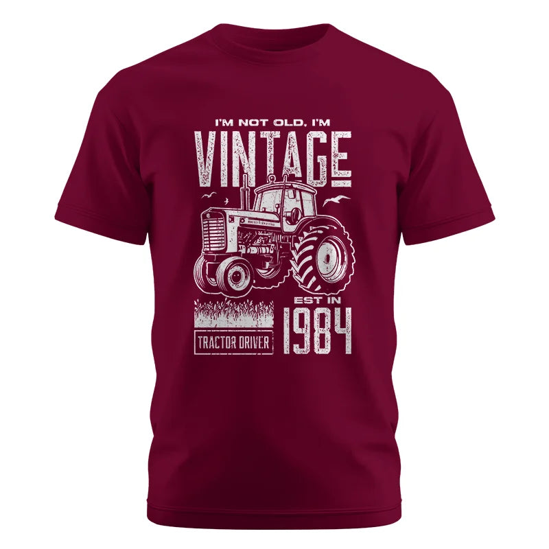 Vintage Tractor Farmer Birthday Born In 1984 2 - Unisex Cotton Crew Tee