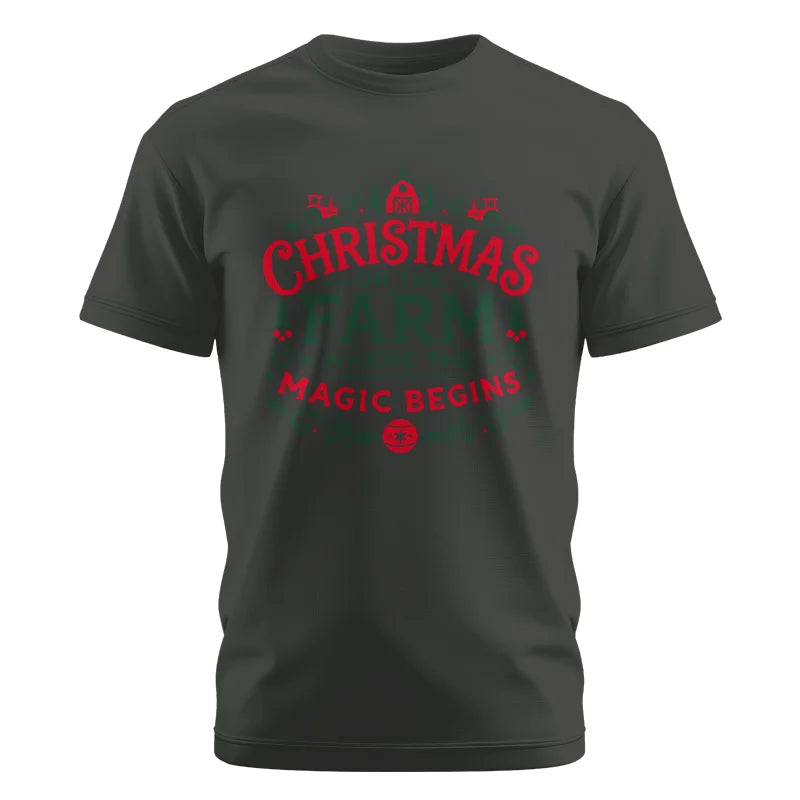 Image of Christmas on the Farm Where the Magic Begins! 1 - Unisex Cotton Crew Tee