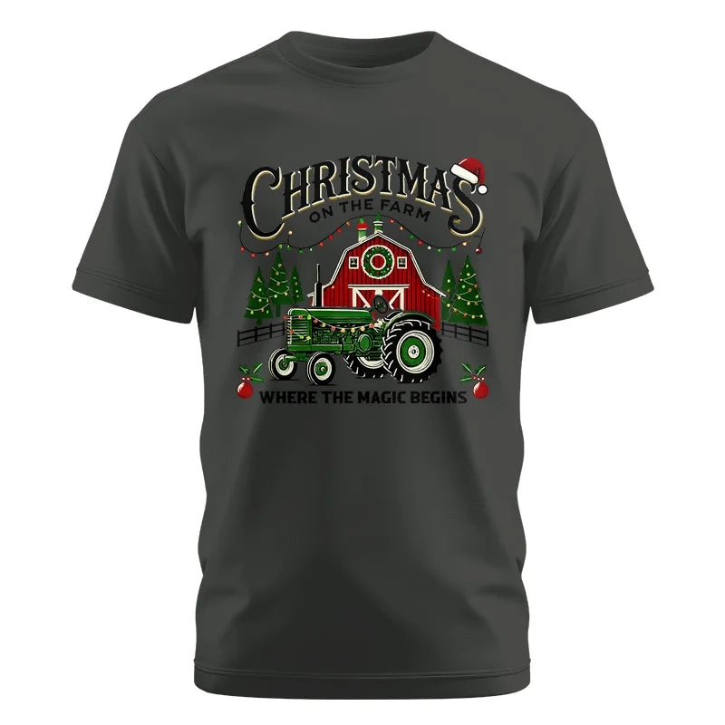 Image of Christmas on the Farm Where the Magic Begins! 5 - Unisex Cotton Crew Tee