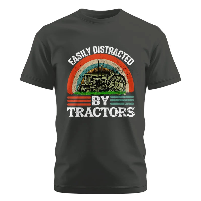 Image of Easily Distracted By Tractors - Unisex Cotton Crew Tee