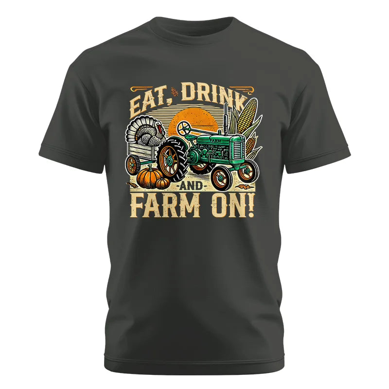 Image of Eat Drink and Farm On - Unisex Cotton Crew Tee