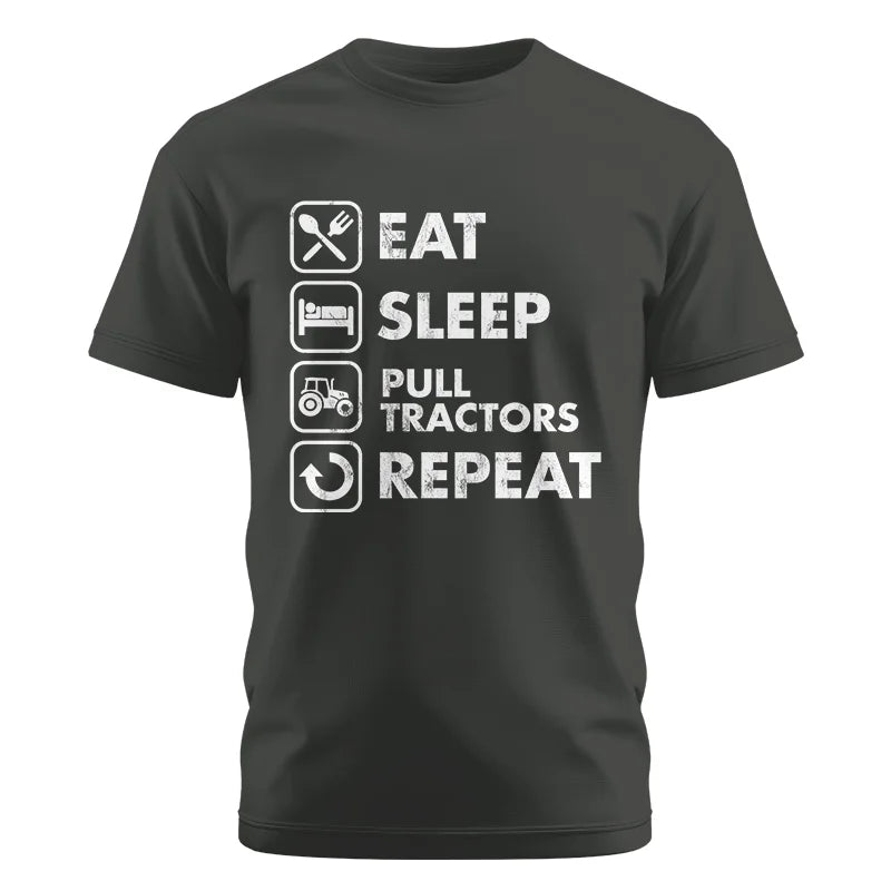 Eat Sleep Pull Tractors Repeat - Unisex Cotton Crew Tee