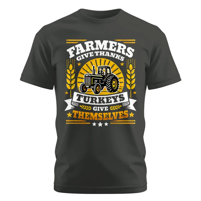 Image of Farmers Give Thanks Turkeys Give Themselves - Unisex Cotton Crew Tee