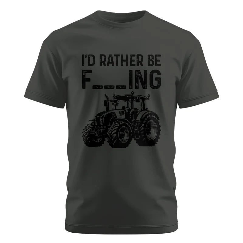 Image of Funny I Would Rather Be Farming Tractor 1 - Unisex Cotton Crew Tee