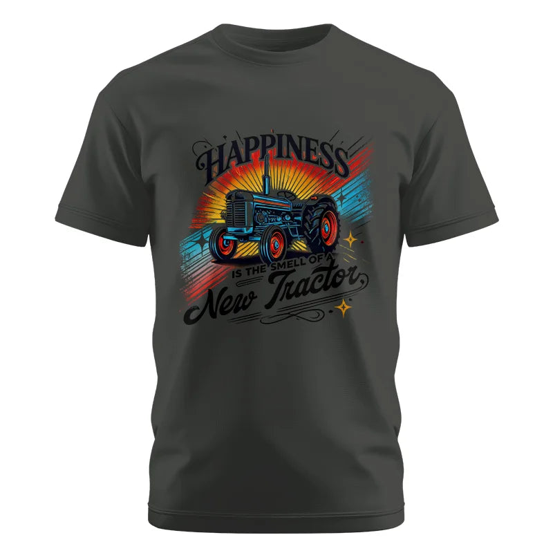 Happiness Is The Smell Of A New Tractor - Unisex Cotton Crew Tee