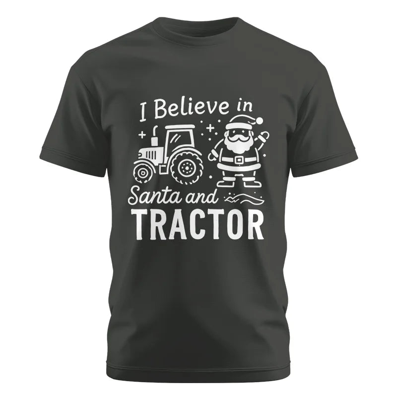 I Believe In Santa And Tractor - Unisex Cotton Crew Tee