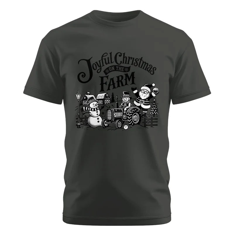 Image of Joyful Christmas On The Farm 1 - Unisex Cotton Crew Tee