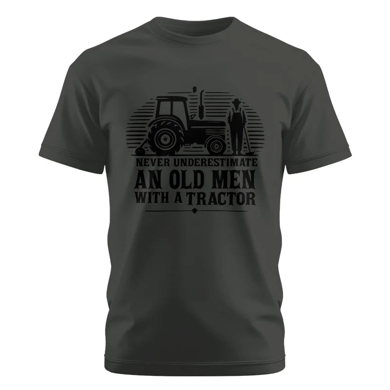 Never Underestimate An Old Men With A Tractor - Unisex Cotton Crew Tee