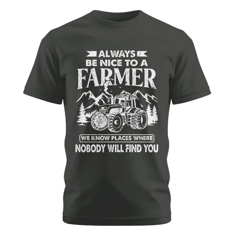 Nice Farmer Funny Tractor Rancher Farming - Unisex Cotton Crew Tee