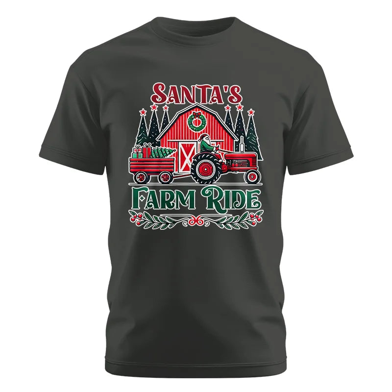 Image of Santa's Farm Ride 1 - Unisex Cotton Crew Tee