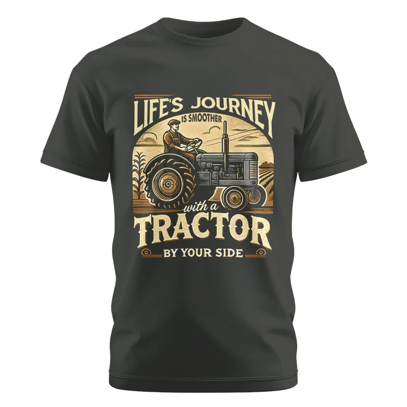 Smoother With A Tractor By Your Side - Unisex Cotton Crew Tee