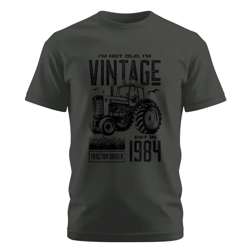 Vintage Tractor Farmer Birthday Born In 1984 1 - Unisex Cotton Crew Tee