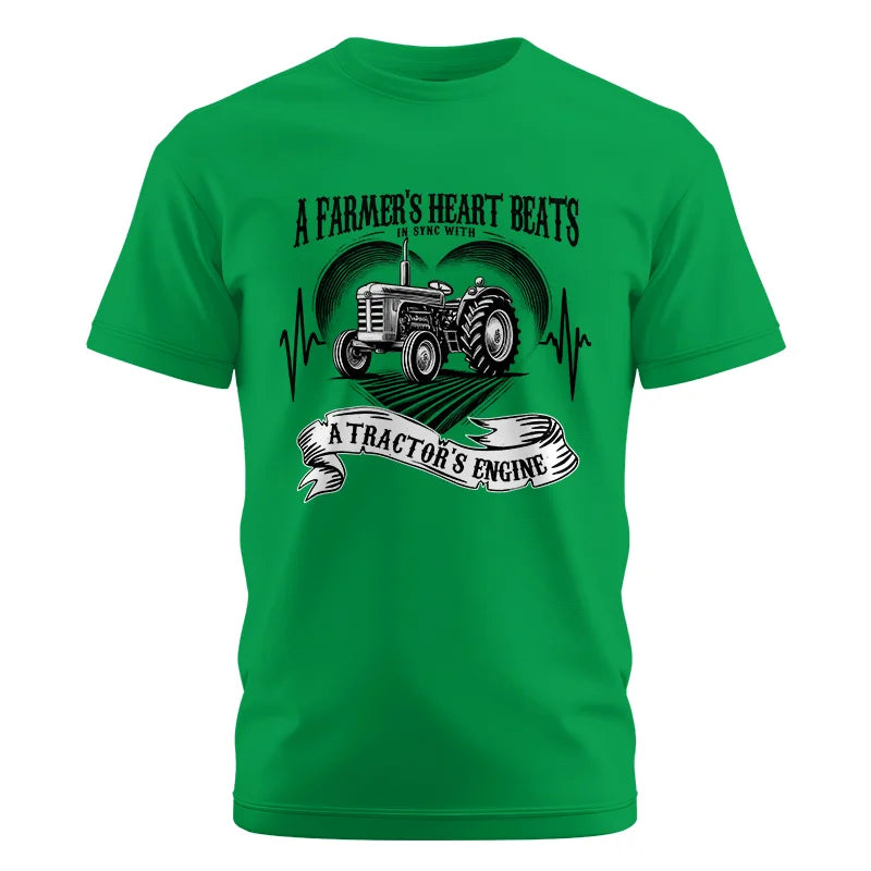 Image of A Farmer’s Heart Beats A Tractor’s Engine - Unisex Cotton Crew Tee