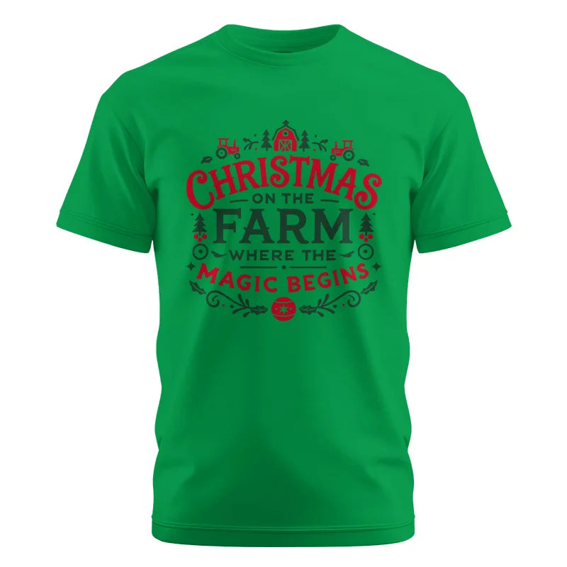 Christmas on the Farm Where the Magic Begins! 1 - Unisex Cotton Crew Tee