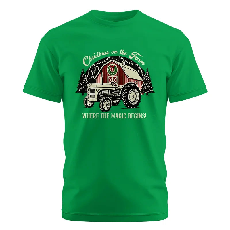 Christmas on the Farm Where the Magic Begins! 3 - Unisex Cotton Crew Tee