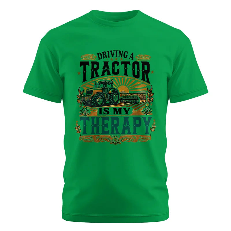 Driving A Tractor Is My Therapy - Unisex Cotton Crew Tee