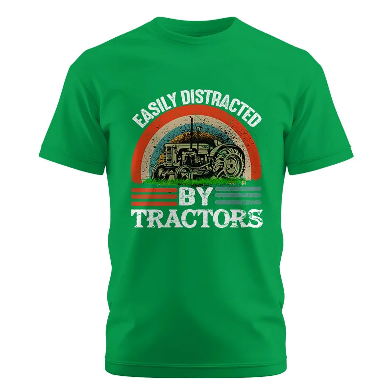 Image of Easily Distracted By Tractors - Unisex Cotton Crew Tee