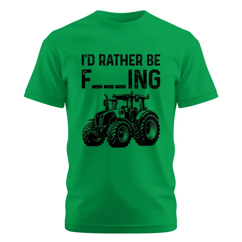 Image of Funny I Would Rather Be Farming Tractor 1 - Unisex Cotton Crew Tee