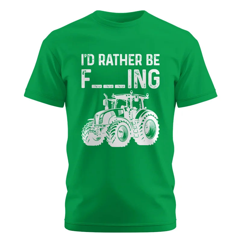 Image of Funny I Would Rather Be Farming Tractor 2 - Unisex Cotton Crew Tee