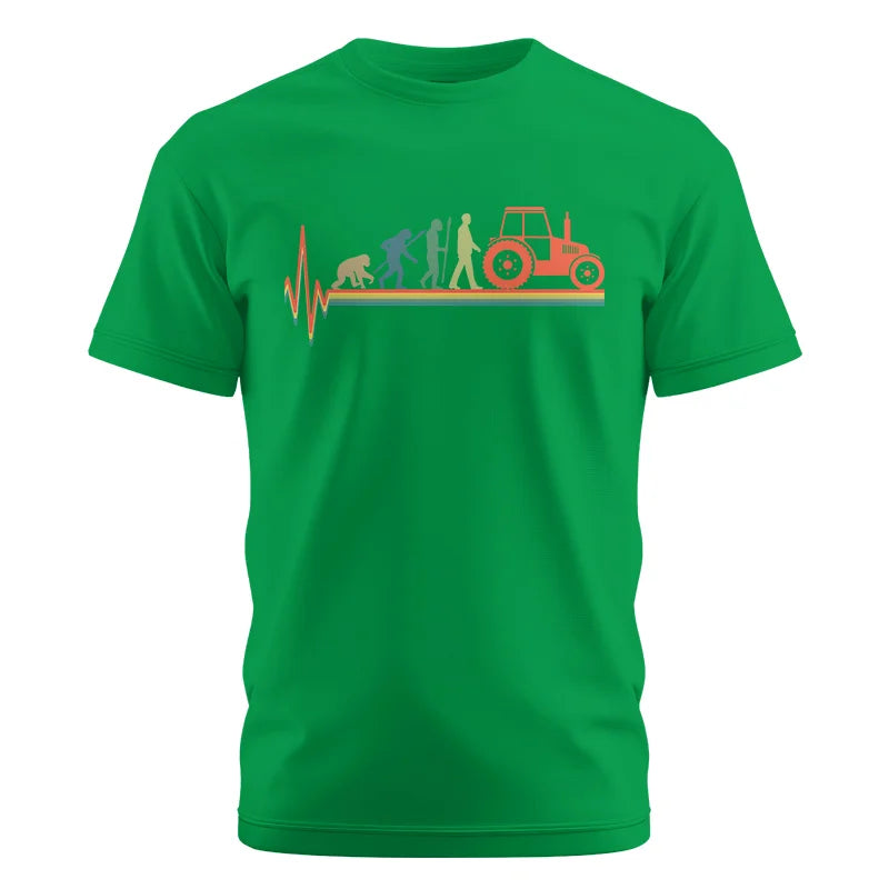 Heartbeat Evolution Farmer Tractor Agriculture Vintage - Unisex Cotton Crew Tee