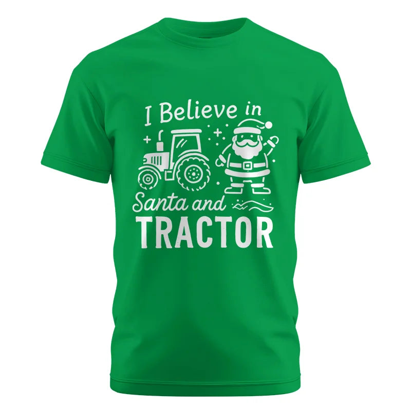 I Believe In Santa And Tractor - Unisex Cotton Crew Tee