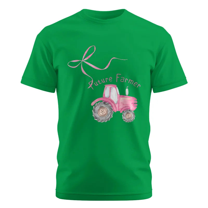 Image of Pink Bow Cute Tractor - Unisex Cotton Crew Tee