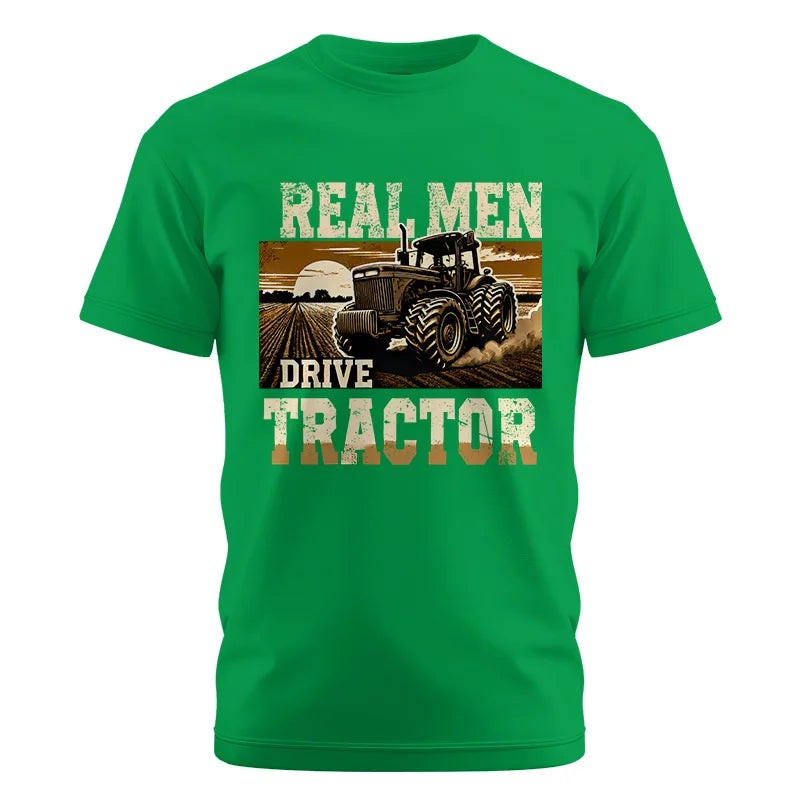 Image of Real Men Drive Tractor - Unisex Cotton Crew Tee