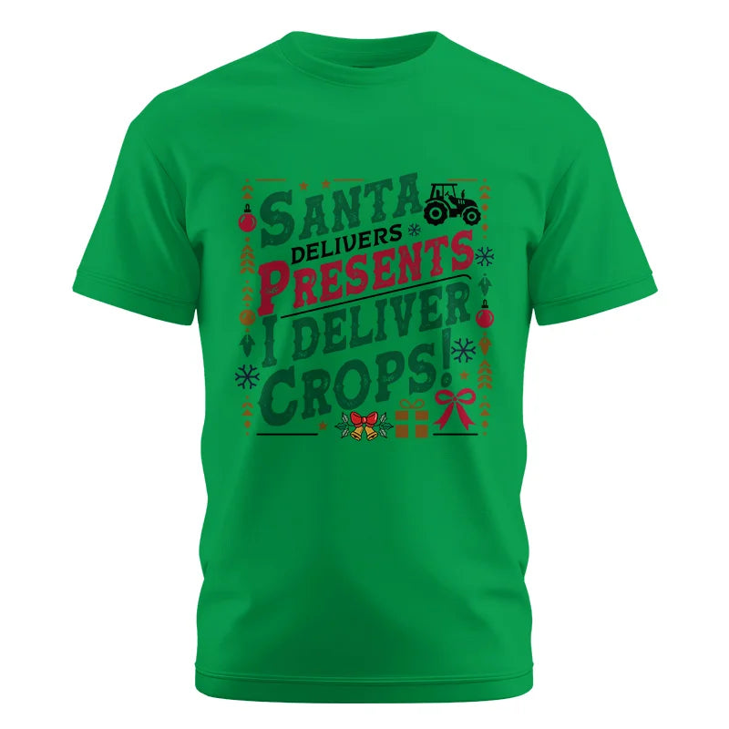 Image of Santa Deliver Present I Deliver Crops! - Unisex Cotton Crew Tee