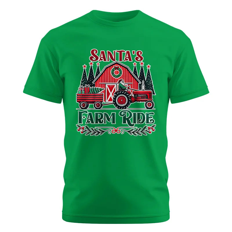 Image of Santa's Farm Ride 1 - Unisex Cotton Crew Tee