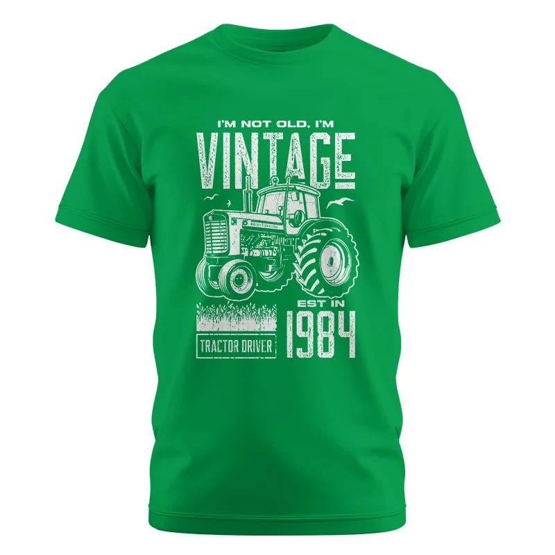 Vintage Tractor Farmer Birthday Born In 1984 2 - Unisex Cotton Crew Tee