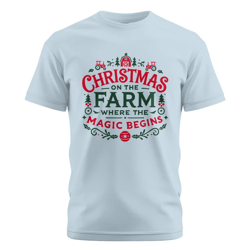 Christmas on the Farm Where the Magic Begins! 1 - Unisex Cotton Crew Tee