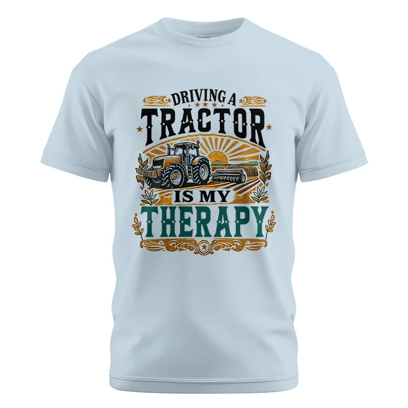 Image of Driving A Tractor Is My Therapy - Unisex Cotton Crew Tee