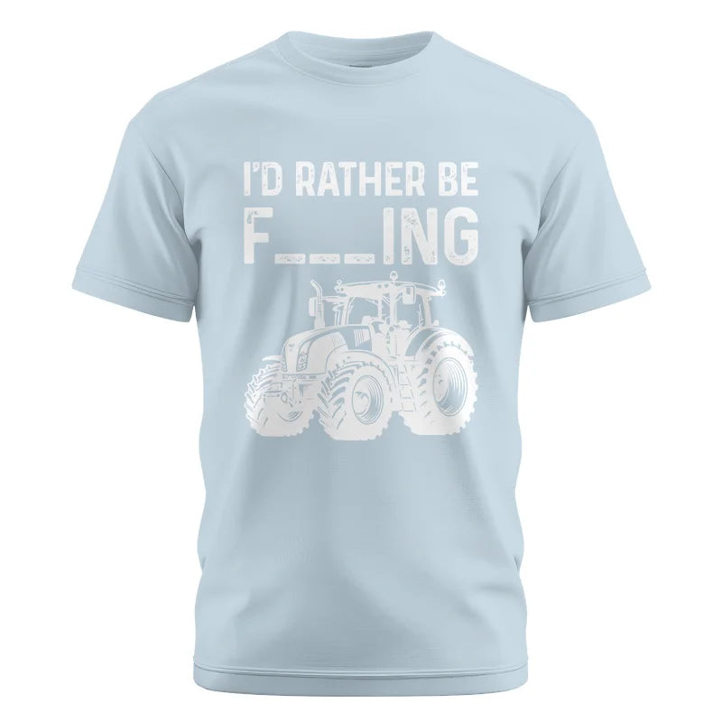 Image of Funny I Would Rather Be Farming Tractor 2 - Unisex Cotton Crew Tee