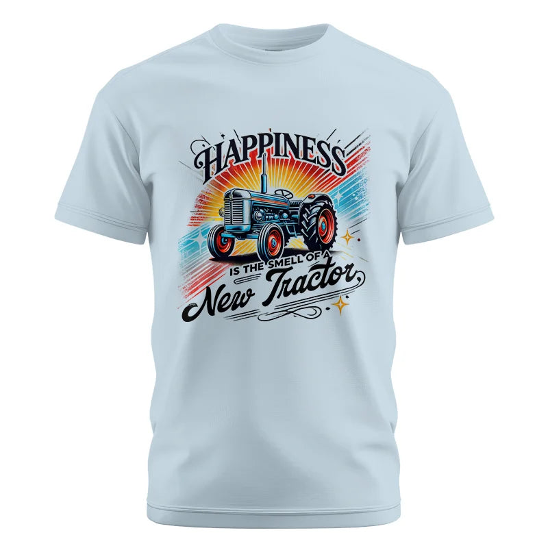 Happiness Is The Smell Of A New Tractor - Unisex Cotton Crew Tee