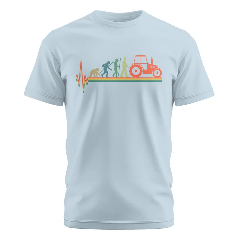 Heartbeat Evolution Farmer Tractor Agriculture Vintage - Unisex Cotton Crew Tee