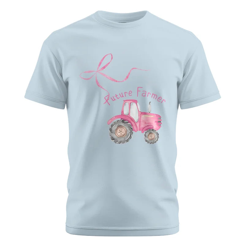 Image of Pink Bow Cute Tractor - Unisex Cotton Crew Tee