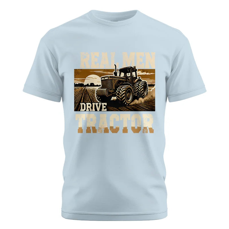 Real Men Drive Tractor - Unisex Cotton Crew Tee